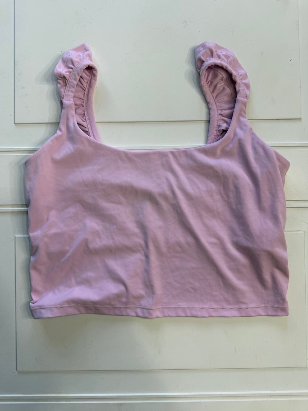 Blogilates Womens Sz XL Pink Ruffle Yoga Activewear Sports Bra
